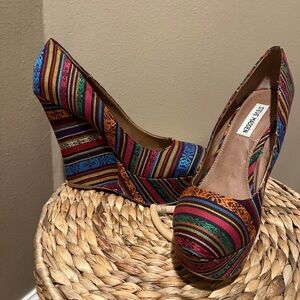 Steve Madden Colorful Striped Wedges